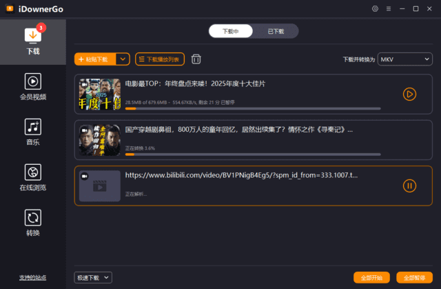 iDownerGo(流媒体网络视频下载工具) 多语便携版